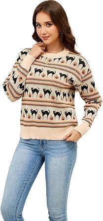 Visit the Aetosophis Store Ugly Christmas Sweater Women Funny Winter Plus Size Christmas Vacation Sweater Womens Oversized 2025 Trendy