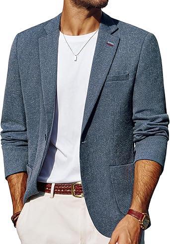 Visit the PJ PAUL JONES Store PJ PAUL JONES Mens Blazer Casual Sport Coats Lightweight One Button Suit Jacket for Summer