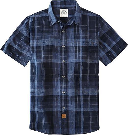 Visit the Dubinik Store Dubinik® Mens Short Sleeve Button Down Shirts Soft Breathable Summer Vintage Regular Fit Lightweight Men's Casual Shirt