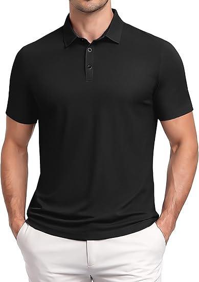 Visit the PEGENO Store PEGENO Mens Polo Shirts Short Sleeve Golf Shirts Moisture Wicking Athletic Casual Polo Shirts
