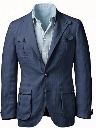 Visit the FIXRIMCH Store Men Sport Blazer Casual Lightweight Linen Jacket for Summer,Beach，Wedding,Prom,Party