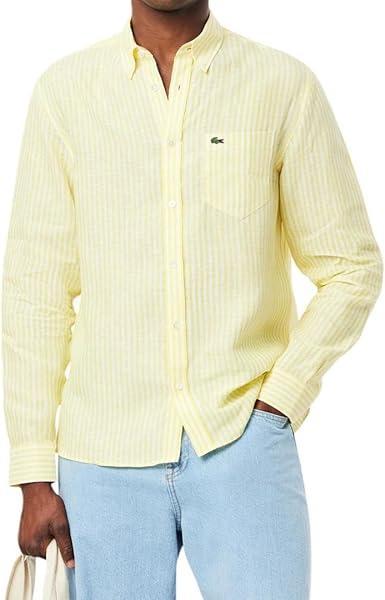 Visit the Lacoste Store Lacoste Men's Regular Fit Linen Shirt