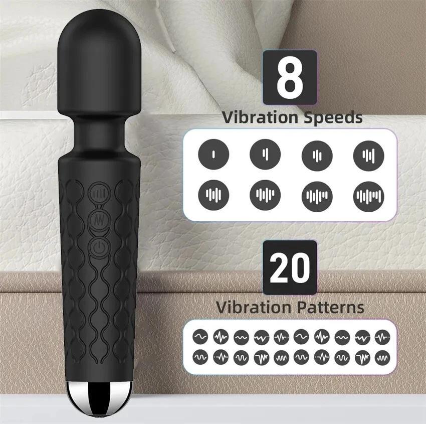 Clit Vibrator Wand Female Adult Sex Toys 20 Speeds Clitoris Stimulation Pleasure